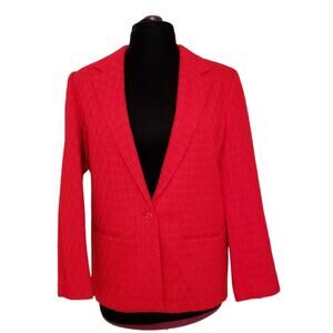 Royce Ltd. 100% Wool Red Tweed Blazer Size 10 Career Corpcore Festive Holiday